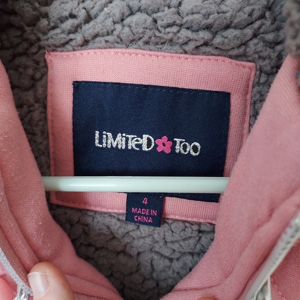 Limited Too Pink Warm Sherpa lined Girls zip up jacket toddler 4 Cold Weather - Picture 3 of 7